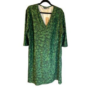 Nuu Muu Womens Go Be Dress Plus Size 3XL 20 22 NEW Green Floral Print Jersey USA